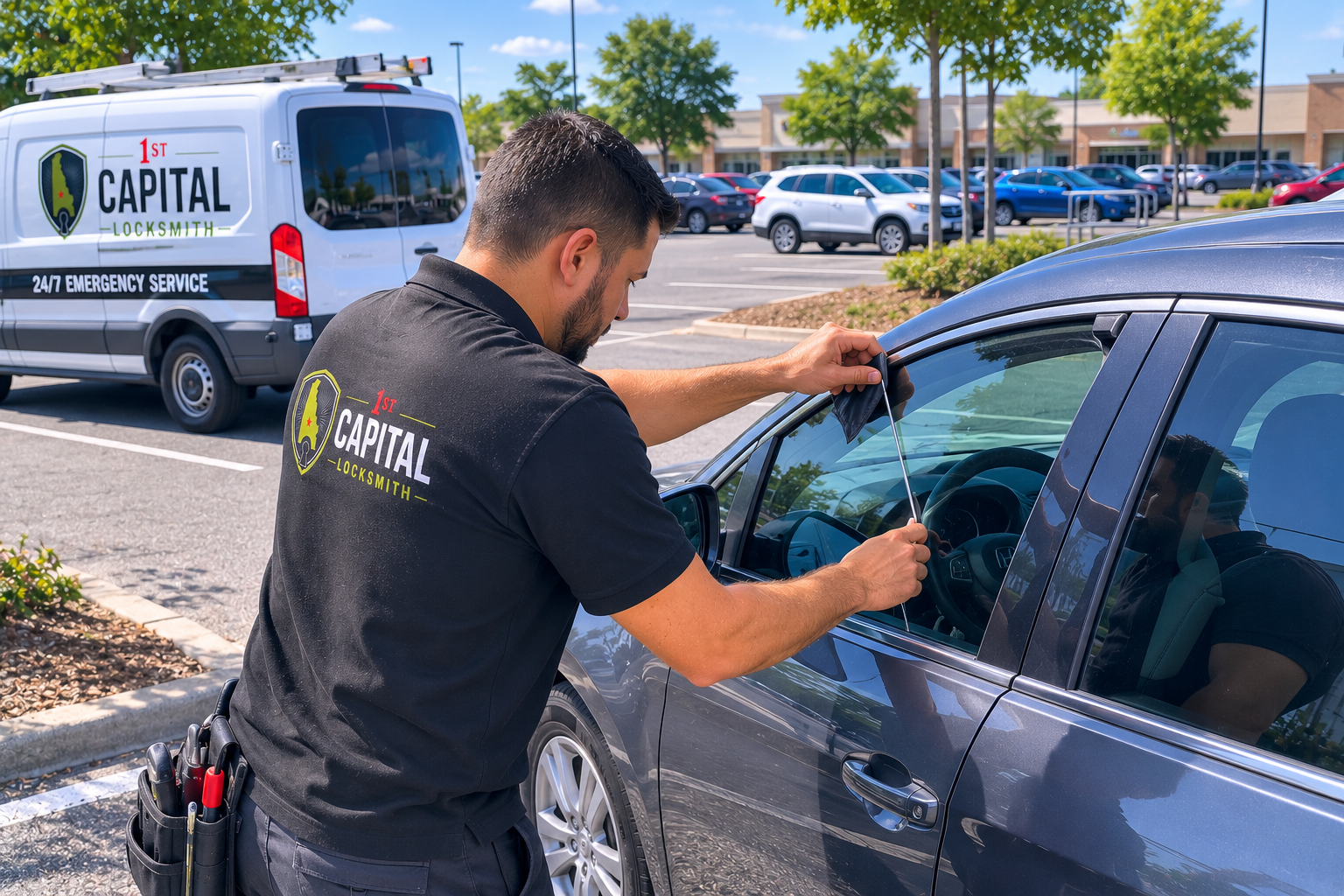 Car lockout service in Delaware parking lot