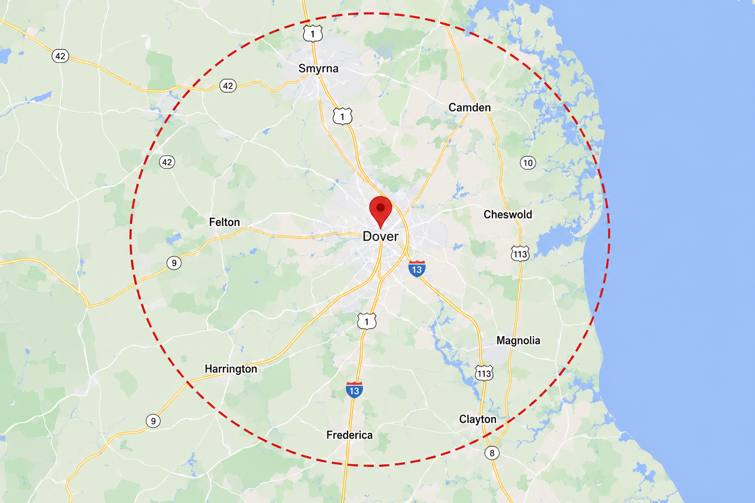 1st Capital Locksmith emergency service area in Kent County Delaware