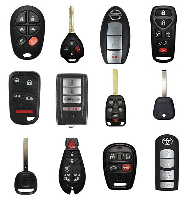 Various types of key fobs programmed by 1st Capital Locksmith in Delaware
