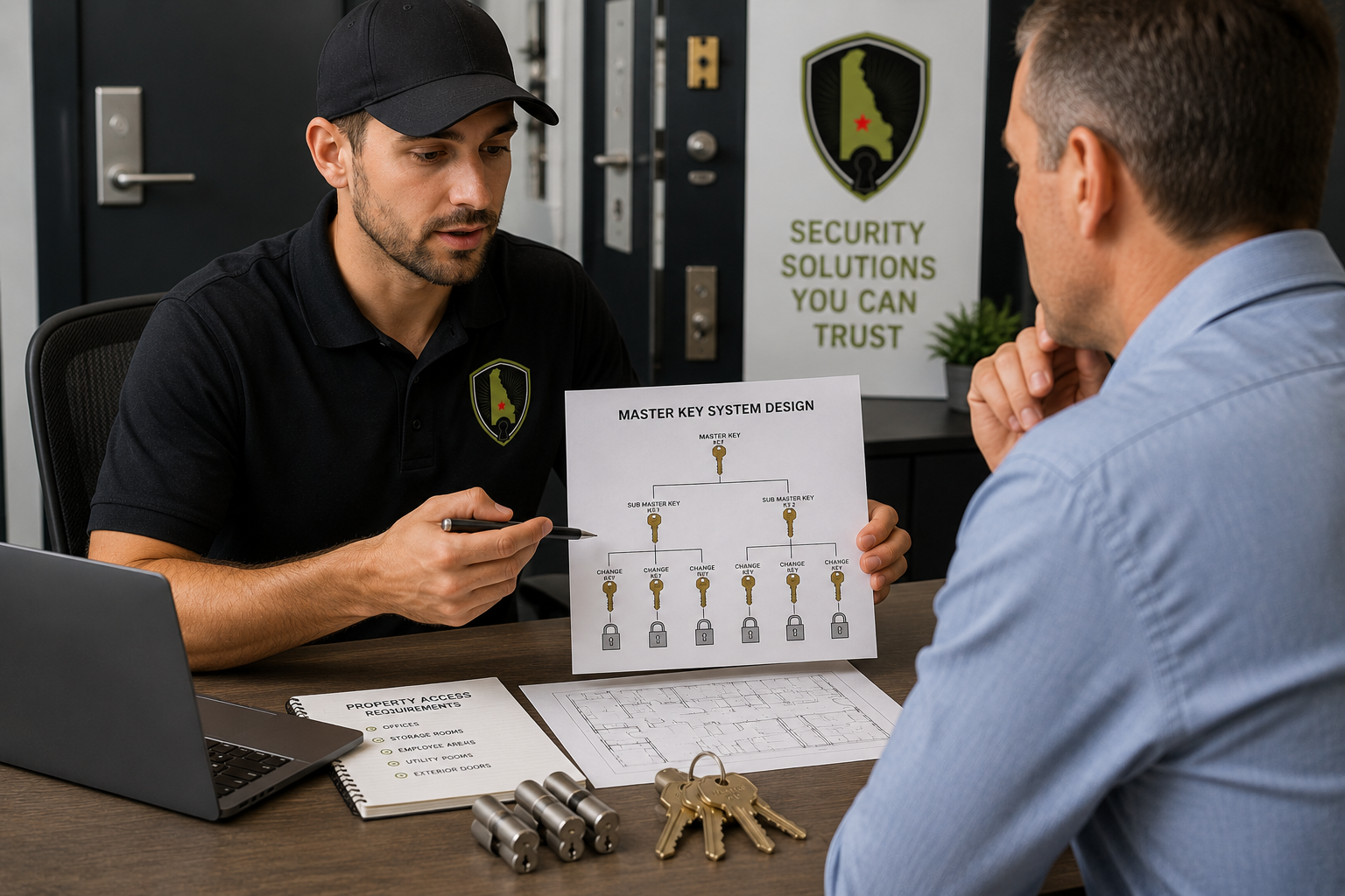 Master key system design consultation for Delaware business