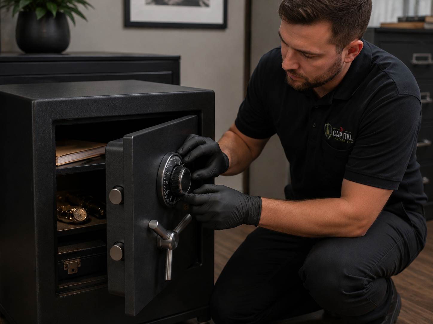 Dial combination safe opening in Delaware